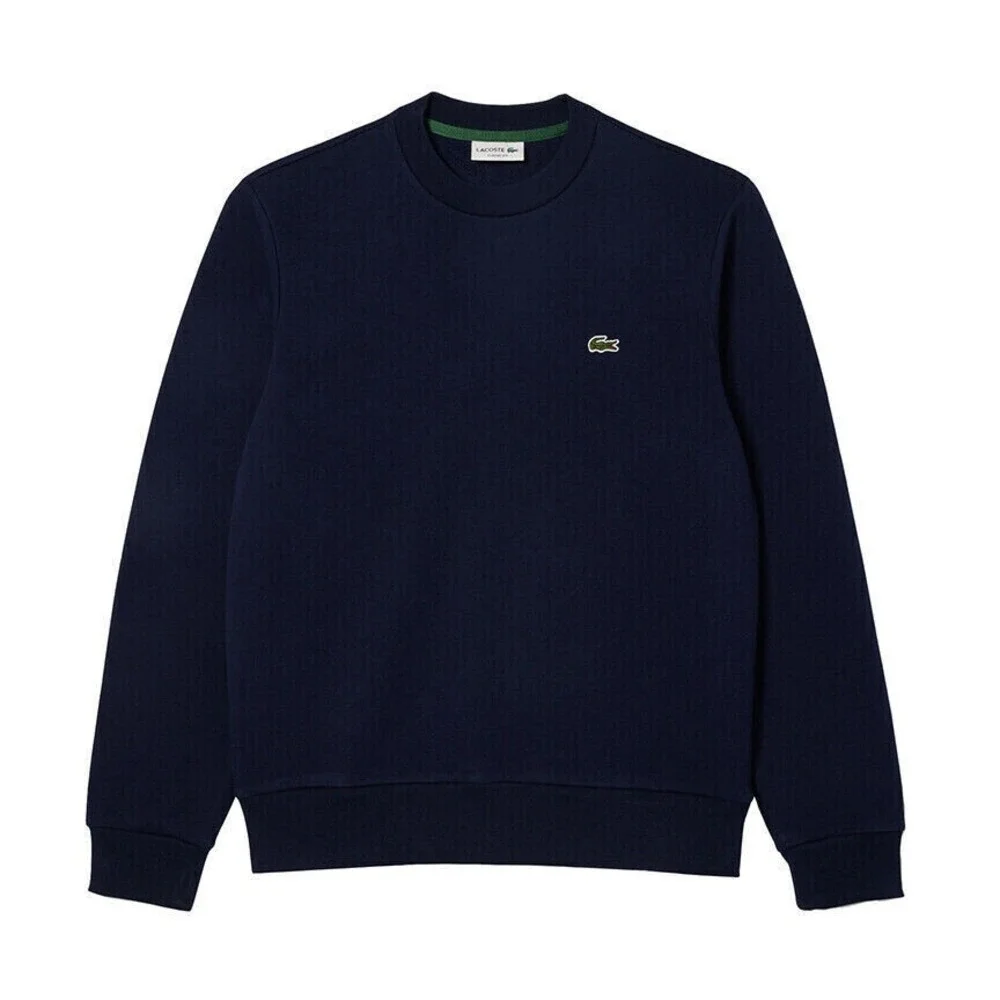 Lacoste Sweatshirt Mens L Blue Fleece Crew Neck Logo SH9608-51